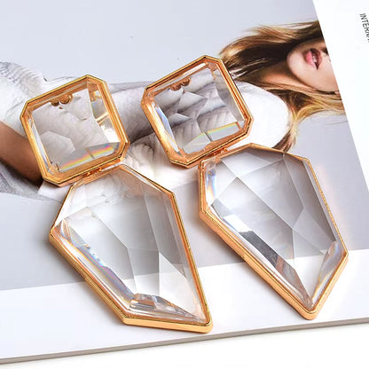 Fashion Jewelry Acrylic Geometric Dangle Earrings Trendy Clear Resin Drop Earrings for Women Femme Brincos Whoelsale