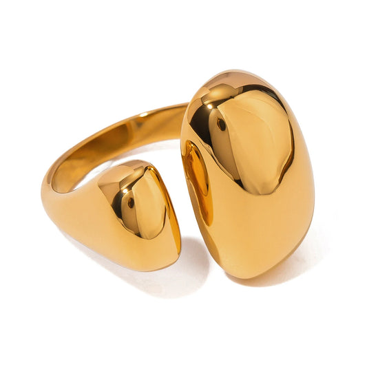 Anel minimalista à prova d'água em ouro 18K – Joia moderna e sofisticada para os dedos