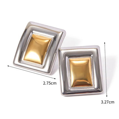 Geometric Gold Stud Earrings™ – Modern Shine, Timeless Confidence