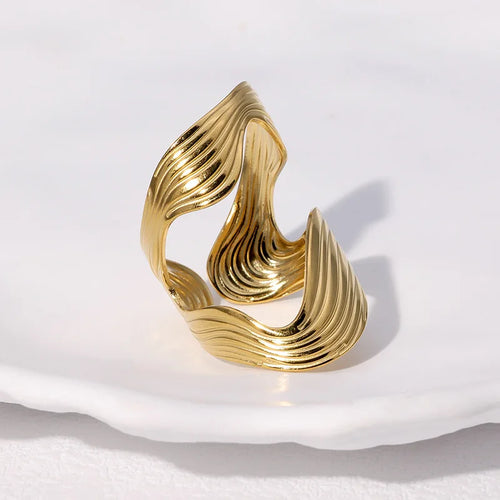 Jewlena Classic Geometry Ring Timeless Stainless Steel Statement