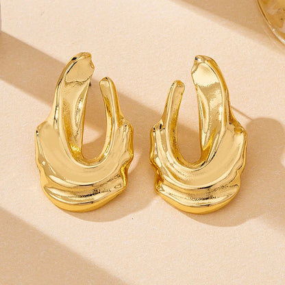 Jewlena™ Vintage Geometric Stud Earrings – Bold Irregular Statement Style