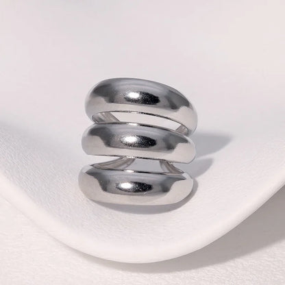 Jewlena Classic Geometry Ring Timeless Stainless Steel Statement