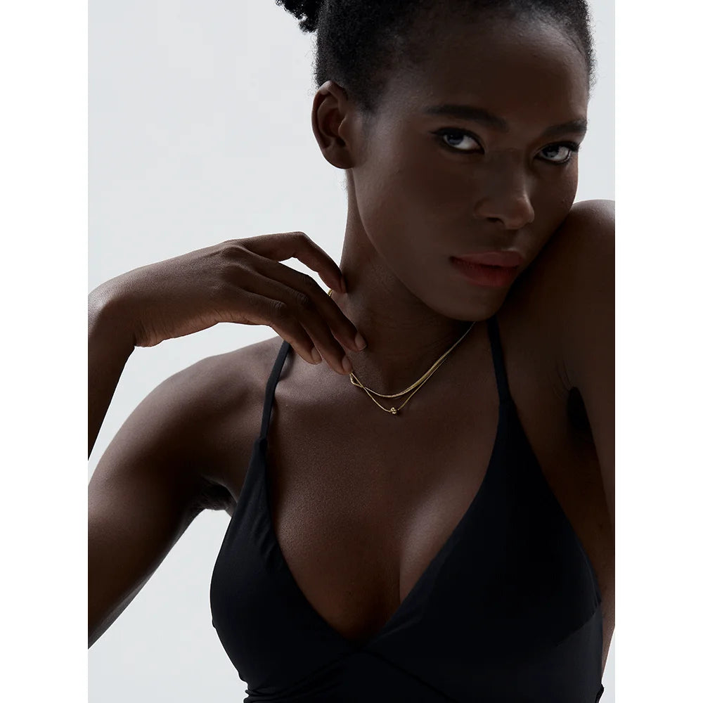 Necklace 18K Gold Double Layer Snake Chain Set™ – Effortless Luxury, Timeless Shine