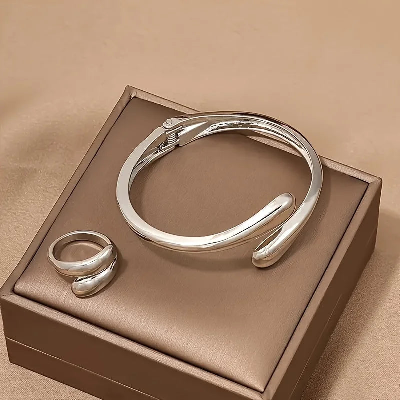 Jewlena™ Water Drop Jewelry Set – Modern Elegance with a Bold Edge