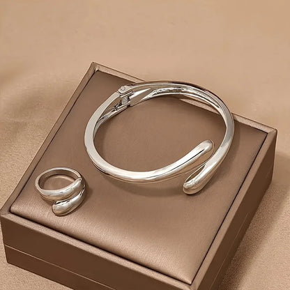 Jewlena™ Water Drop Jewelry Set – Modern Elegance with a Bold Edge