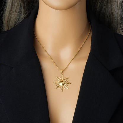 Jewlena Celestial Circle Pendant Necklace Modern Elegance in Stainless Steel
