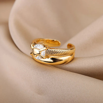 Jewlena Irregular Zircon Ring – 18K Gold Plated Elegance