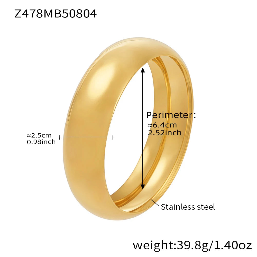 Jewlena™ Classic Glossy Gold Bangles – Timeless 18K Elegance in Stainless Steel