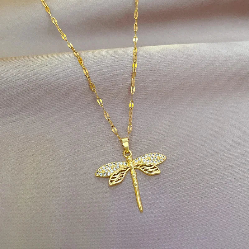 Jewlena Insect Pendant Necklace Contemporary Elegance with a Symbolic Touch