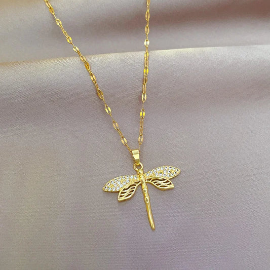Jewlena Insect Pendant Necklace Contemporary Elegance with a Symbolic Touch