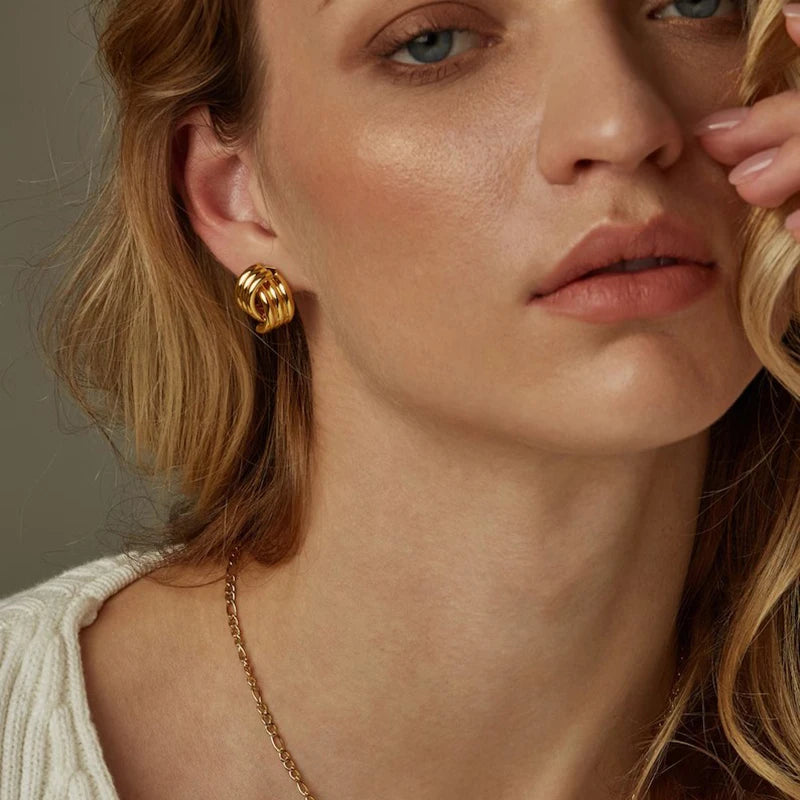 Jewlena™ Fashion Acrylic Geometric Dangle Earrings Clip-On Elegance for Every Woman