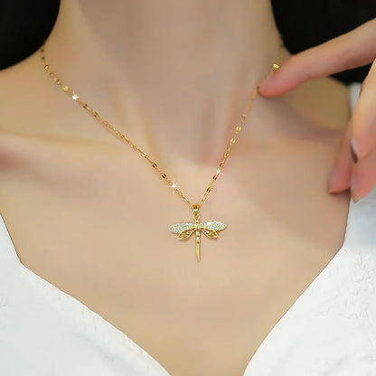 Jewlena Insect Pendant Necklace Contemporary Elegance with a Symbolic Touch