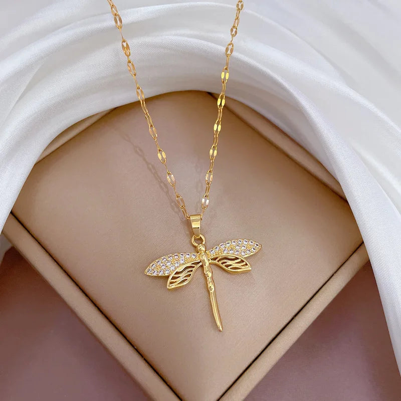 Jewlena Insect Pendant Necklace Contemporary Elegance with a Symbolic Touch