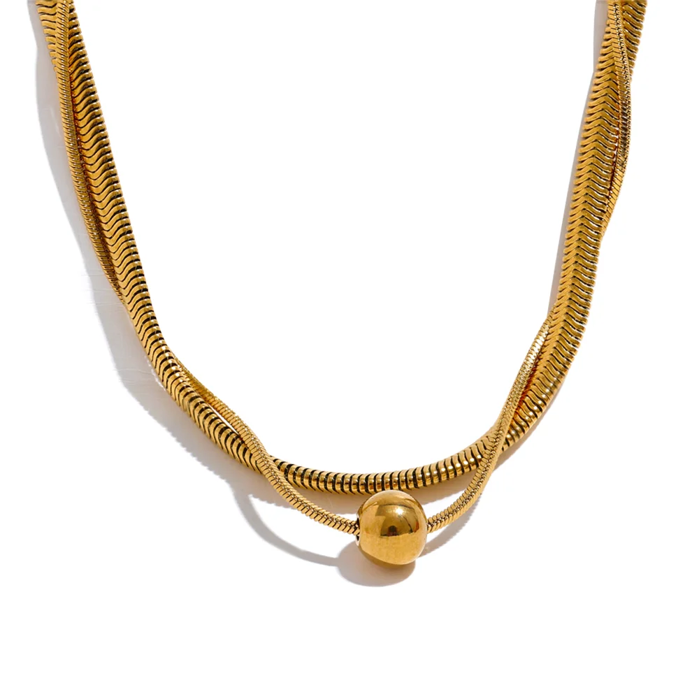 Necklace 18K Gold Double Layer Snake Chain Set™ – Effortless Luxury, Timeless Shine