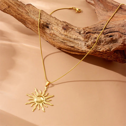 Jewlena Celestial Circle Pendant Necklace Modern Elegance in Stainless Steel