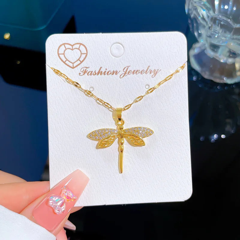 Jewlena Insect Pendant Necklace Contemporary Elegance with a Symbolic Touch