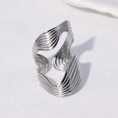 Jewlena Classic Geometry Ring Timeless Stainless Steel Statement