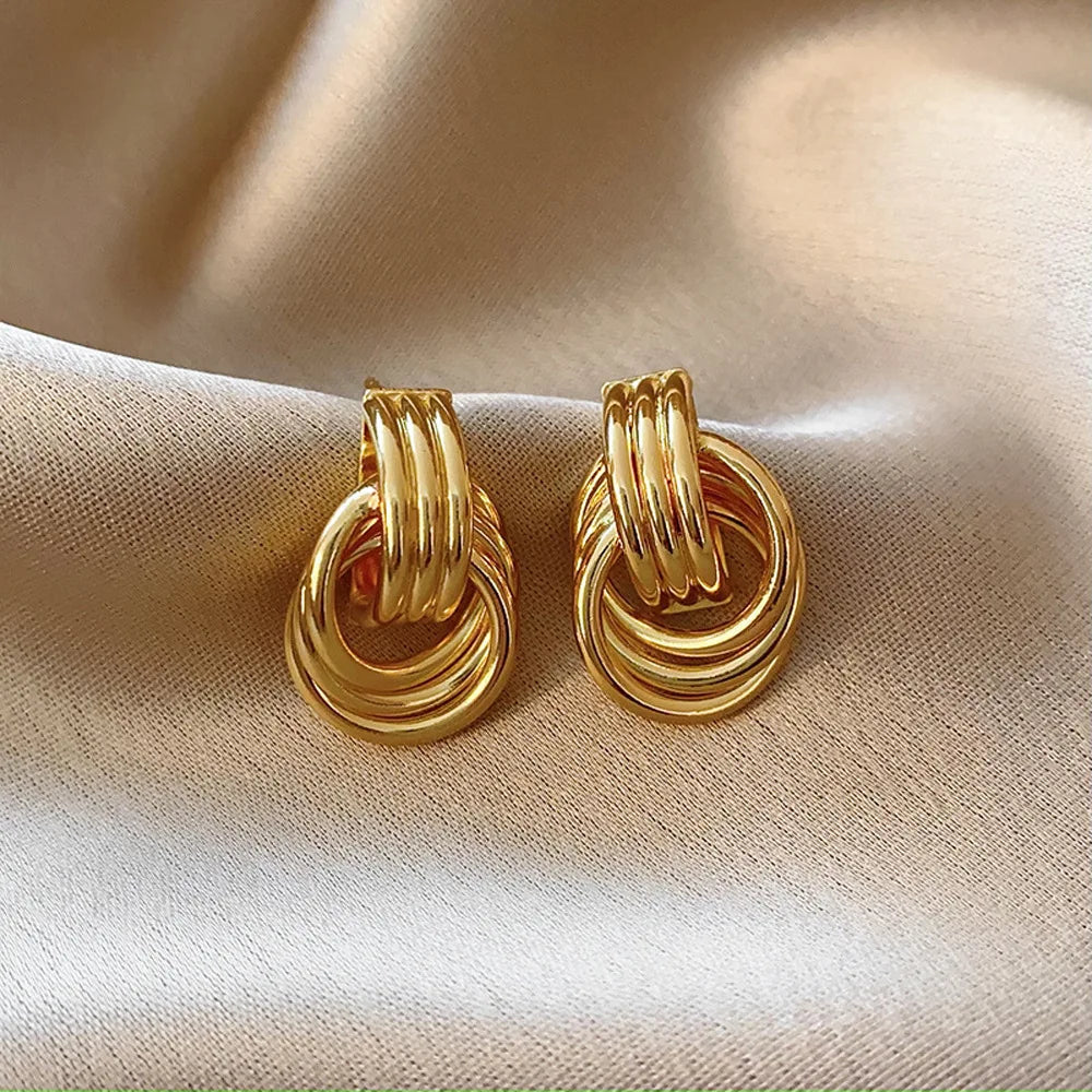 Jewlena™ Fashion Acrylic Geometric Dangle Earrings Clip-On Elegance for Every Woman