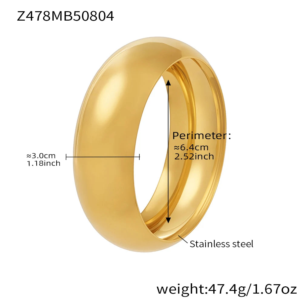 Jewlena™ Classic Glossy Gold Bangles – Timeless 18K Elegance in Stainless Steel