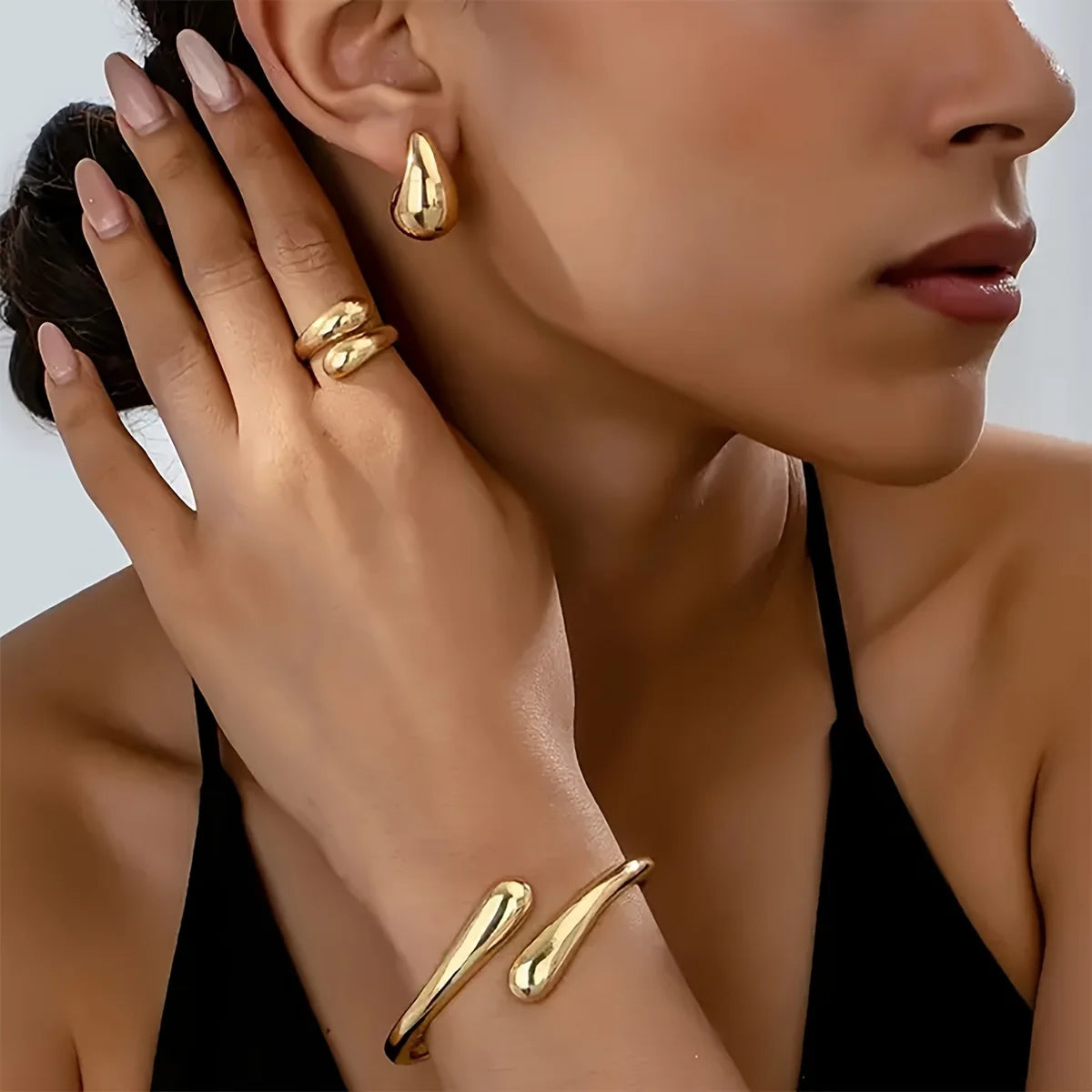 Jewlena™ Water Drop Jewelry Set – Modern Elegance with a Bold Edge