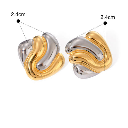 Geometric Gold Stud Earrings™ – Modern Shine, Timeless Confidence