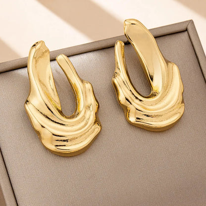 Jewlena™ Vintage Geometric Stud Earrings – Bold Irregular Statement Style