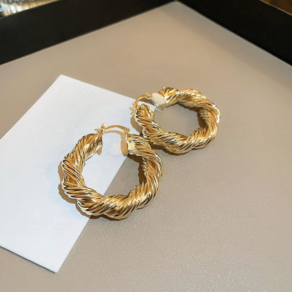 HUITAN Geometric Hoop Earrings Modern Elegance in Motion