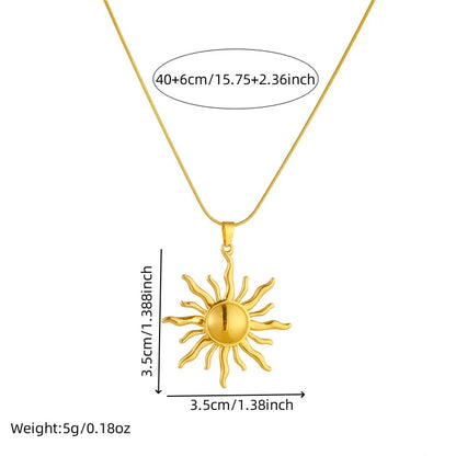 Jewlena Celestial Circle Pendant Necklace Modern Elegance in Stainless Steel