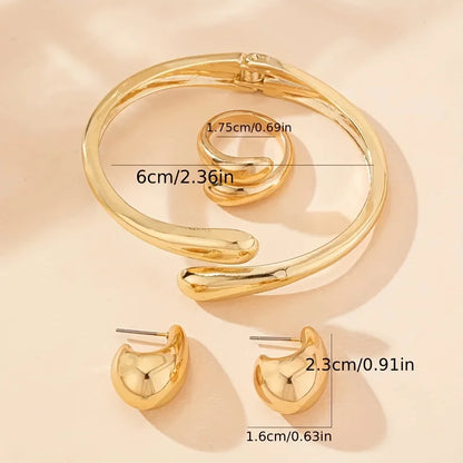 Jewlena™ Water Drop Jewelry Set – Modern Elegance with a Bold Edge