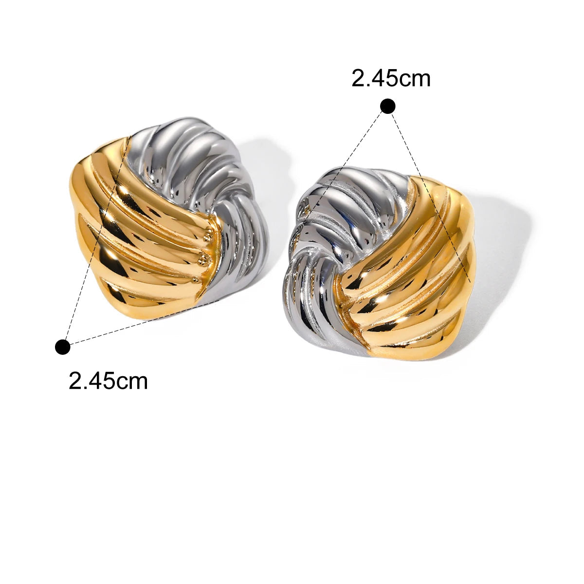 Geometric Gold Stud Earrings™ – Modern Shine, Timeless Confidence