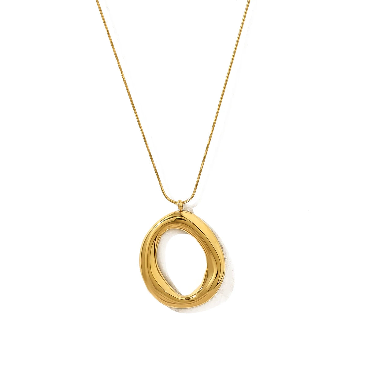 Jewlena Sculpted Elegance Necklace Stainless Steel Irregular Pendant