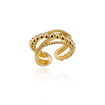 Jewlena Irregular Zircon Ring – 18K Gold Plated Elegance