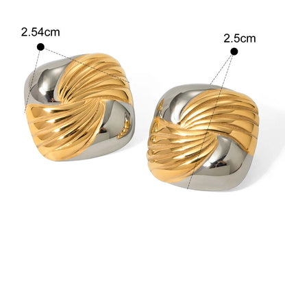 Geometric Gold Stud Earrings™ – Modern Shine, Timeless Confidence
