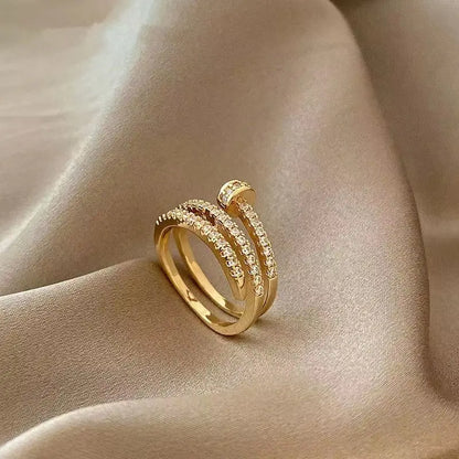 Gold Color Multi Layer Zirconia Ring
Elegant Fashion Ring for Women Jewlena