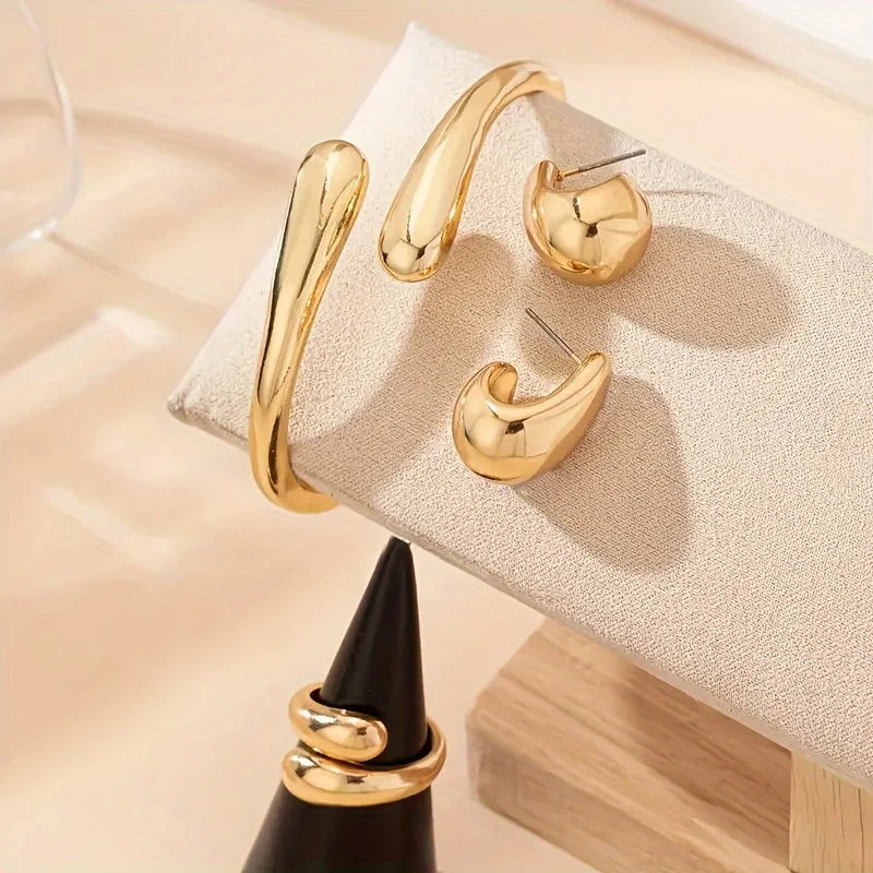 Jewlena™ Water Drop Jewelry Set – Modern Elegance with a Bold Edge