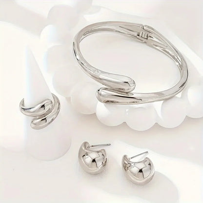 Jewlena™ Water Drop Jewelry Set – Modern Elegance with a Bold Edge