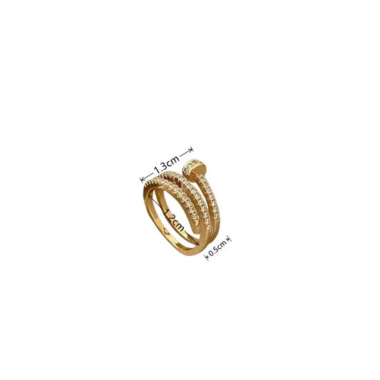 Gold Color Multi Layer Zirconia Ring
Elegant Fashion Ring for Women Jewlena