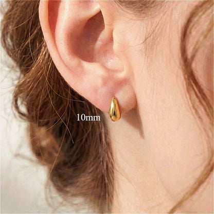 Jewlena™ Chunky Water Drop Earrings – Vintage Gold Statement Elegance