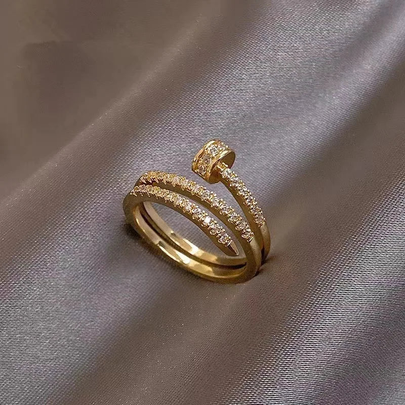 Gold Color Multi Layer Zirconia Ring
Elegant Fashion Ring for Women Jewlena