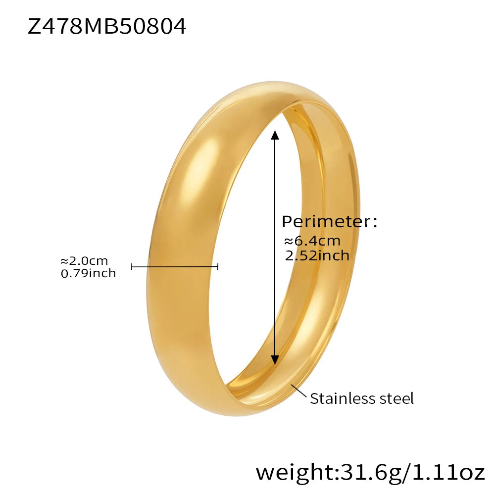 Jewlena™ Classic Glossy Gold Bangles – Timeless 18K Elegance in Stainless Steel