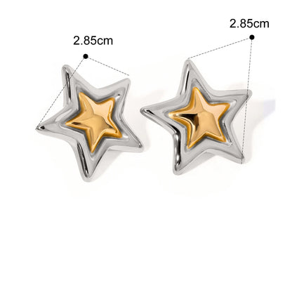 Geometric Gold Stud Earrings™ – Modern Shine, Timeless Confidence