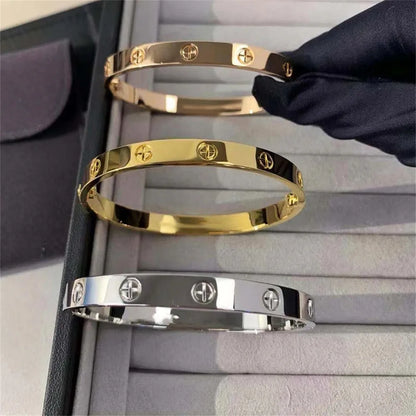 Jewlena Golden Cross Bangle Classic Stainless Steel Bracelet