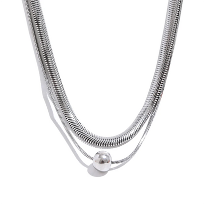 Necklace 18K Gold Double Layer Snake Chain Set™ – Effortless Luxury, Timeless Shine