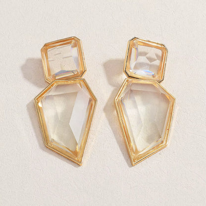 Fashion Jewelry Acrylic Geometric Dangle Earrings Trendy Clear Resin Drop Earrings for Women Femme Brincos Whoelsale
